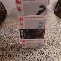 VINYL Synmax Exam Gloves 100 Gloves ..SMALL MEDIUM LARGE AND XL .LARGE