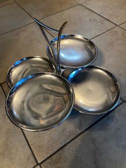 Stainless Steel 4-Bowl Serving Caddy