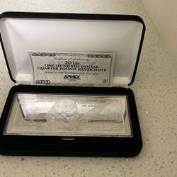 $100 Quarter Pound Silver Note