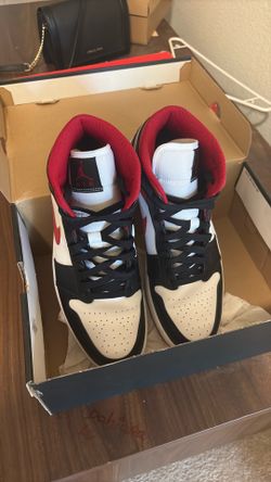 Air Jordan 1 Mid White/Gym Red/ Black