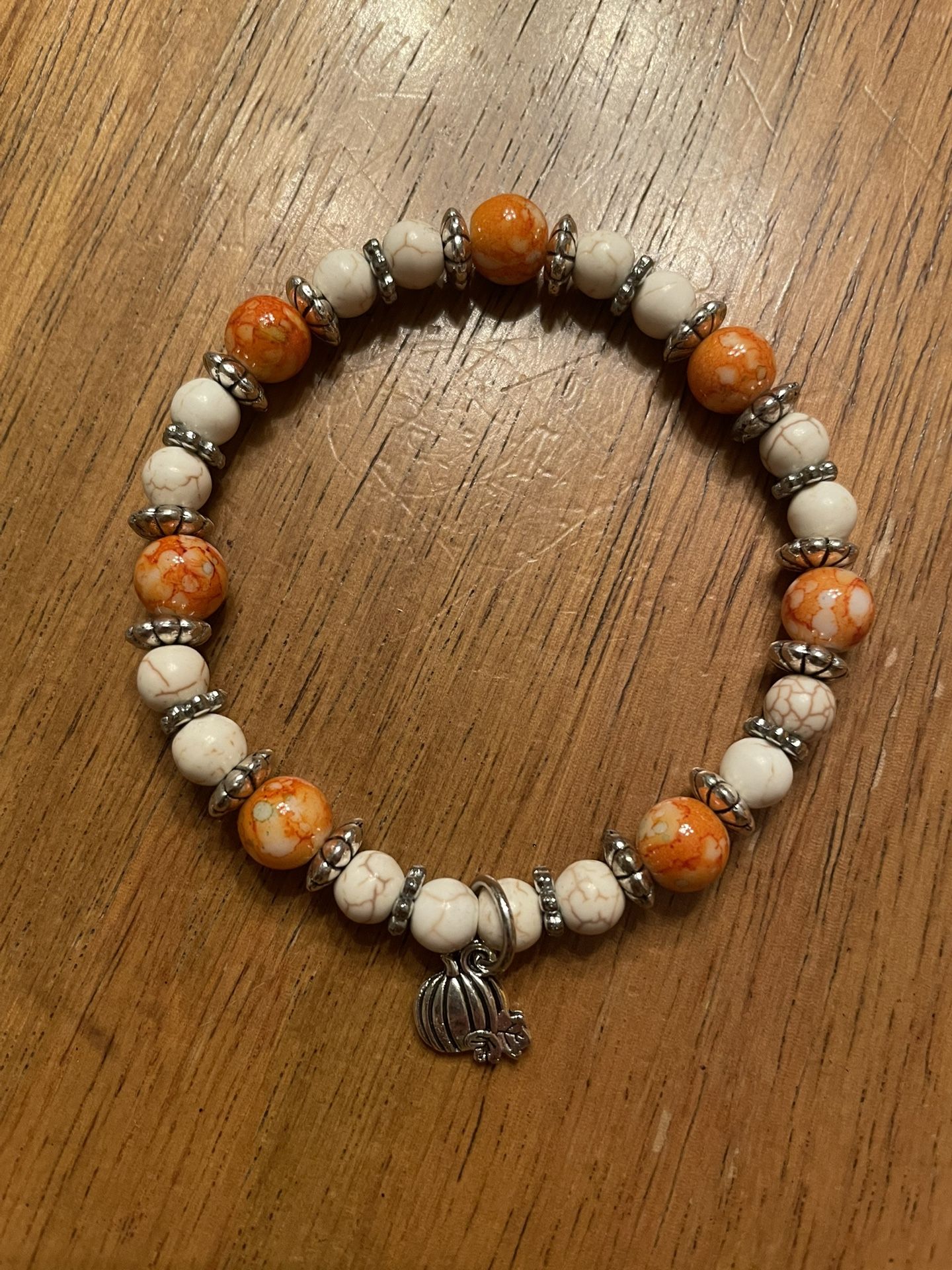 White And Orange Pumpkin Bracelet
