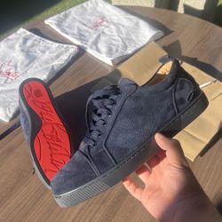 Size 44.5 Red Bottoms Navy