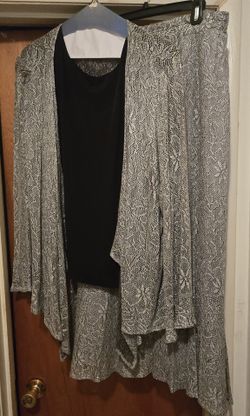Silver and black dress suit for women