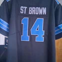 Brand New W Tags Black Detroit Lions #14 St. Brown Jersey SZ  YOUTH XL! SHOOT ME AN OFFER!