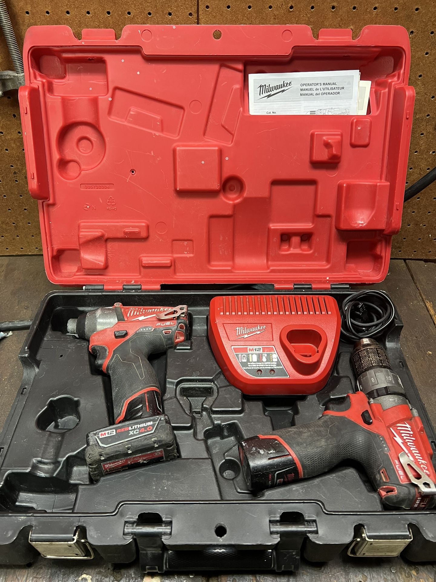 Milwaukee M12 FUEL Drill & Impact Driver Combo – 2 Batteries, Charger, Case
