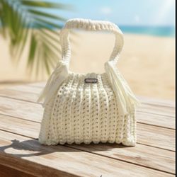 New Handmade Woven Handbag – Boho Style – Solid Color