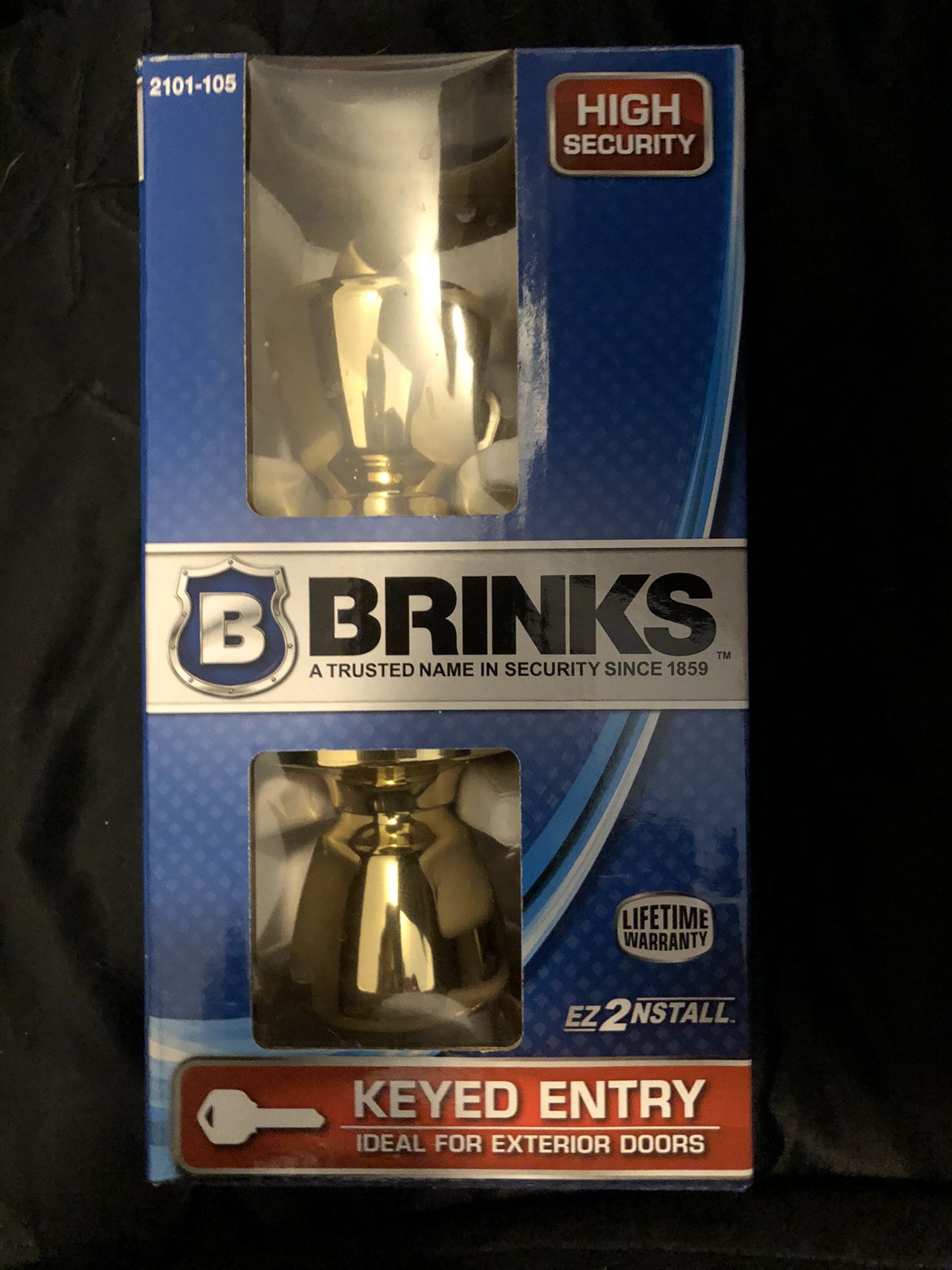 Brinks Keyed Entry Lock Doorknob (Tulip Style)