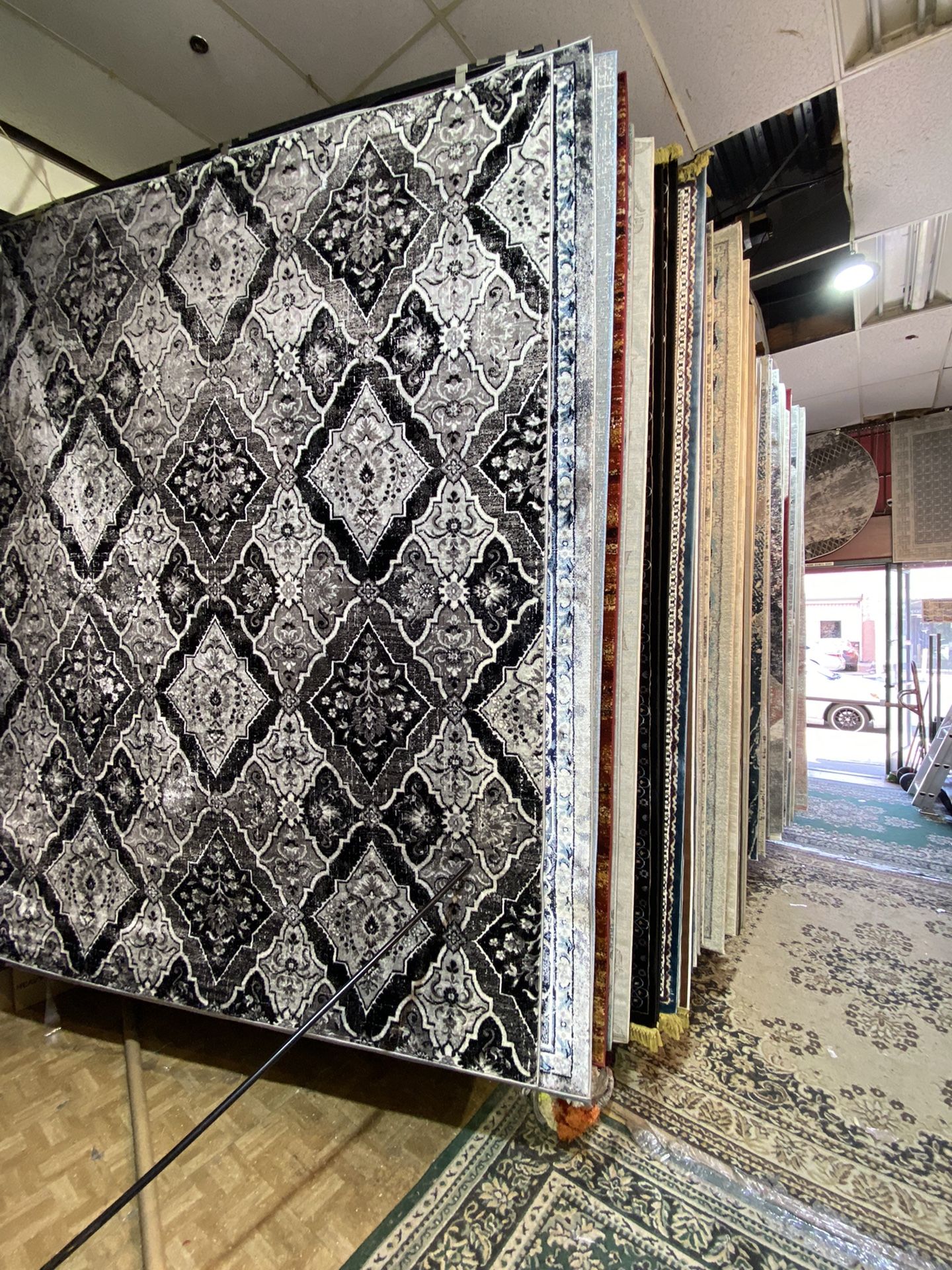 8x10 Area Rugs Carpet Rugs Diamond Desgin Soft Colors Gray