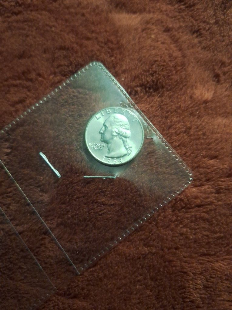 Unc 1964 Silver Quarter