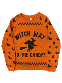 Halloween Witch Graphic Crewneck Sweatshirt