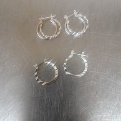 2 pairs of earrings Silver 