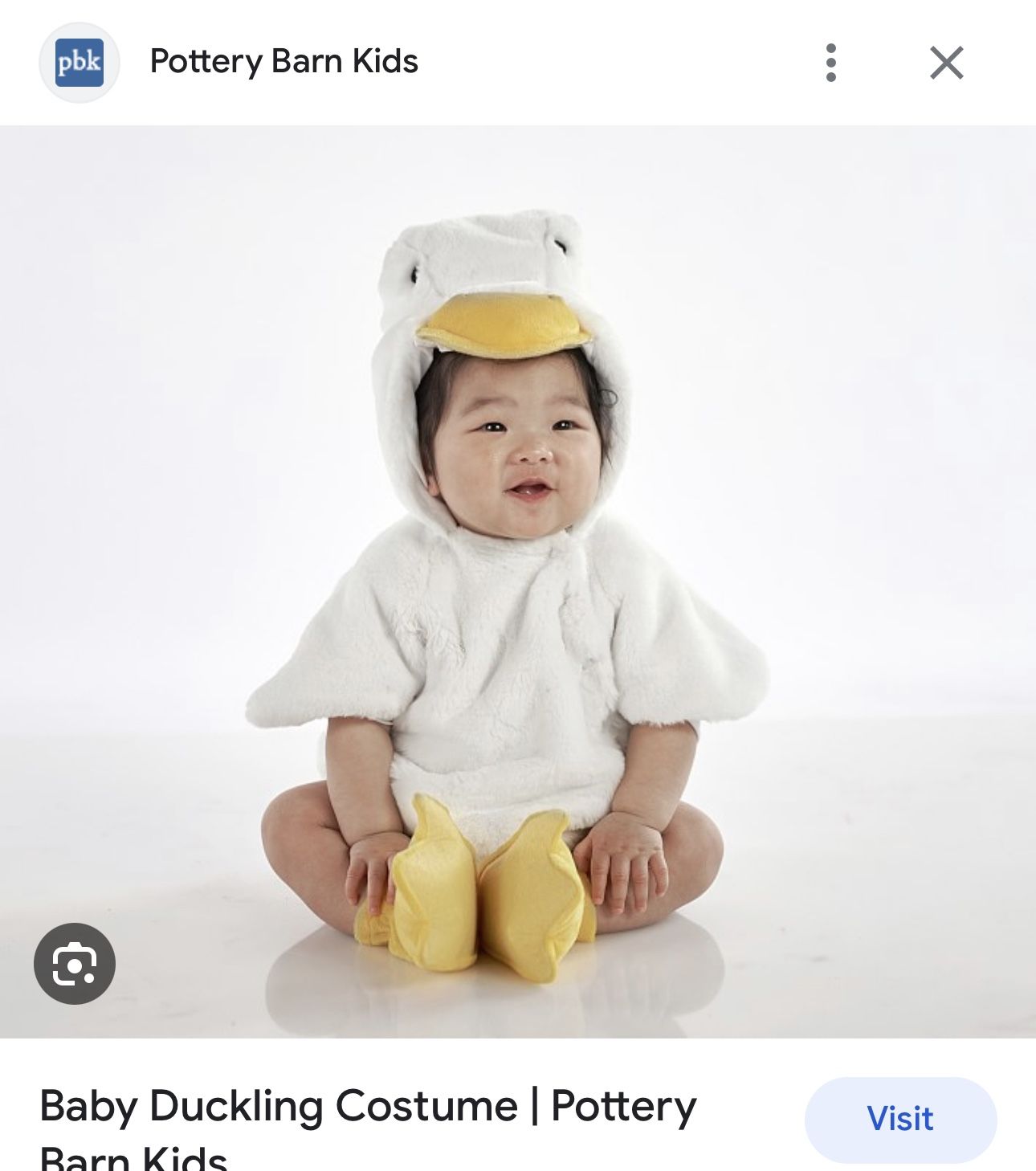 POTTERYBARN BABY DUCK COSTUME RETAIL $69