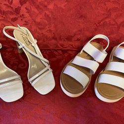 Two Pairs Of Size 7 Women’s Shoes, One New One Barely Worn
