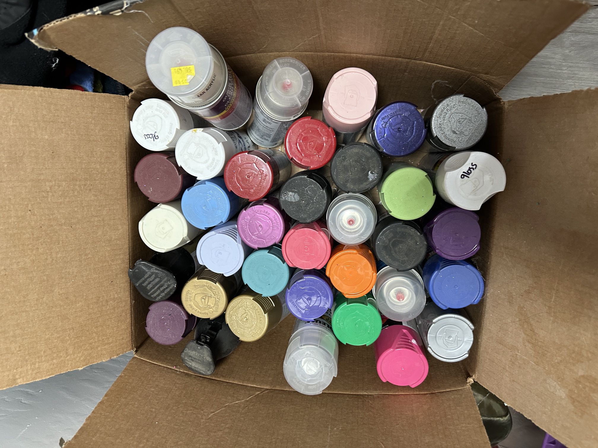 Box of Spray Paints 