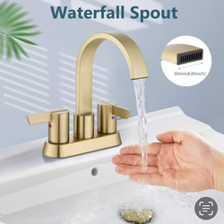 Aolemi Bathroom Faucets for Sink CentersetAolemi Bathroom Faucets for Sink 3 Hole,4 Inch  gold and black A13