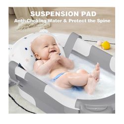 MoreFeel Collapsible Baby Bathtub for Newborn with Thermometer
