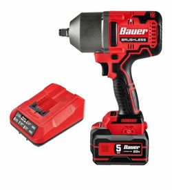 BAUER 20V Brushless Cordless, 1/2 in. High-Torque Impact Wrench