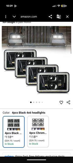MAYELLO 4Pcs 4x6 LED Headlights DOT 60W Hi/Lo Sealed Beam Headlights