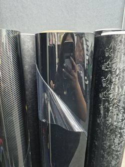 Gloss black vinyl wrap roll 5x60
