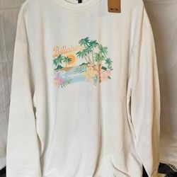Billabong Men's Pullover Sweatshirt  Size 2XLT White 