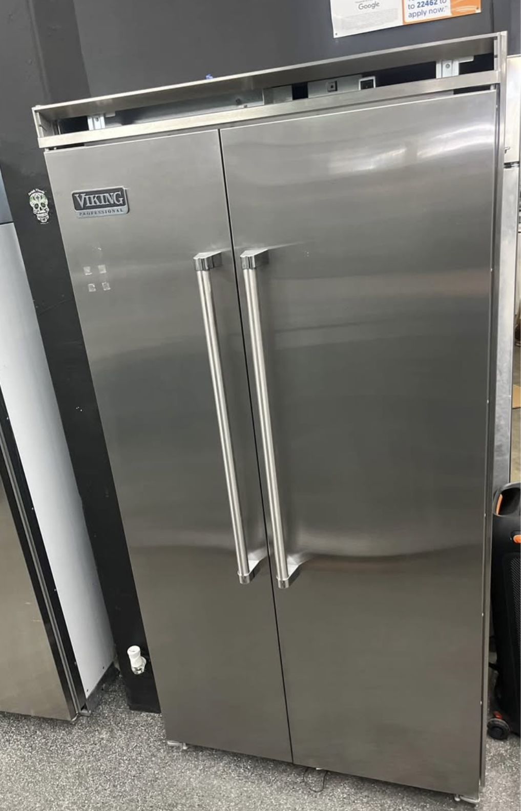 Built In Viking 42” Wide Side By Side Refrigerator