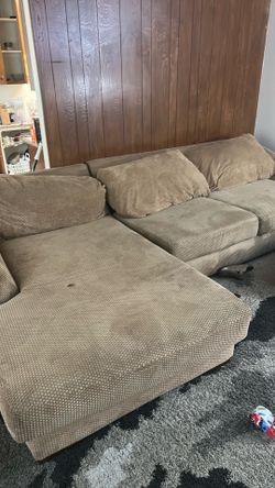 Brown Couch with Chaise