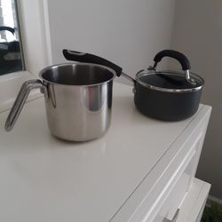 CIRCULON HARD ANODIZED NON-STICK POT WITH LID 1QT, And STAINLESS STEEL  Jar , Very Good CONDITION 