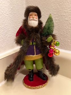 Santa Claus Midwest Cannon Falls Christmas Ornament, Velvet Fur Ornament