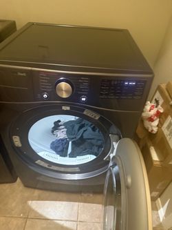 LG ThinQ Front-Load Dryer Black Steel