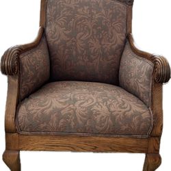 Antique Solid Wood Upholstered Side Chair