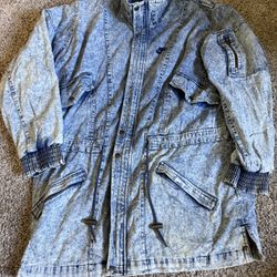 90s acid denim wash nike force basketball jacket 