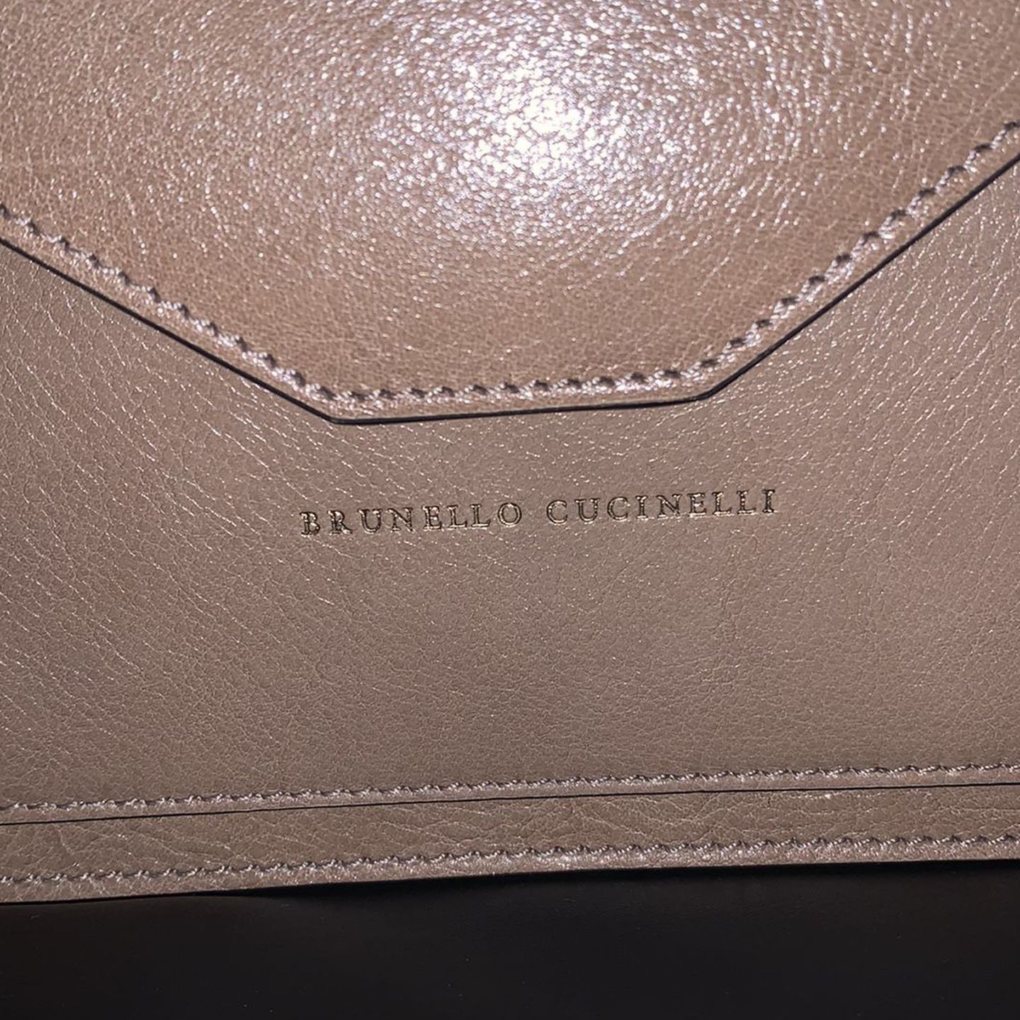BRUNELLO CUCINELLI Leather Envelope Crossbody Bag Brown