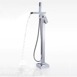 OVE Decors Infinity Polished Chrome 1-Handle Residential Freestanding Bathtub Faucet with Hand Shower Item #576280Model #INFINITY-FS