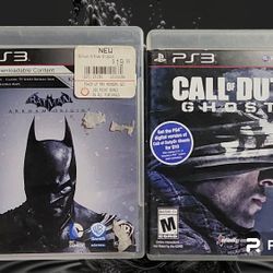 Playstation 3 PS3 Games Batman & Call of Duty Ghosts
