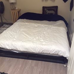 FREE Queen Mattress & Black Metal Frame