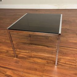 Vintage Chrome & Smoked Glass Side Table - Many More Items In Stock!