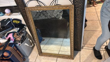 Mirror With Gold Rim