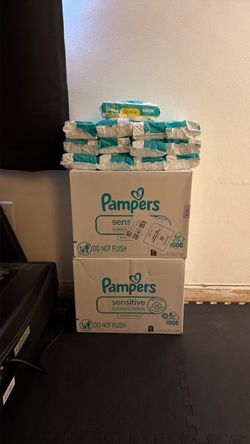 Pampers Sensitive Baby Wipes, Clinically Proven, Fragrance Free, Unscented, Water Based, Hypoallergenic, Multi-Use, Hand Wipes