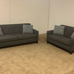Gray Couch And Loveseat Sofa Set *Free Delivery* 