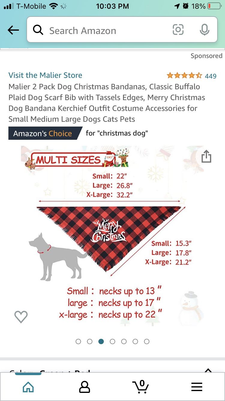 Dogs  Christmas Scarf Size L 