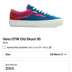 Parra x Vans OTW Old Skool 36 SIZE 11