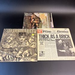 3 Vinyl Record Jethro Tull LP Lot Thick As A Brick Stand Up 1st Aqualung Pop Up