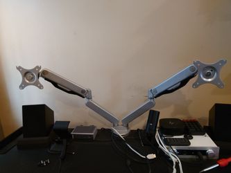 OFM Ergonomic Double Monitor Arms, Silver
