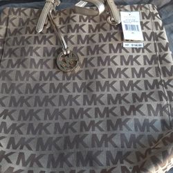 Michael Kohrs Jet Set Signature Monogram Tote Bag , Brand New