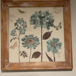 Wood  Floral Decorative Wall Picture