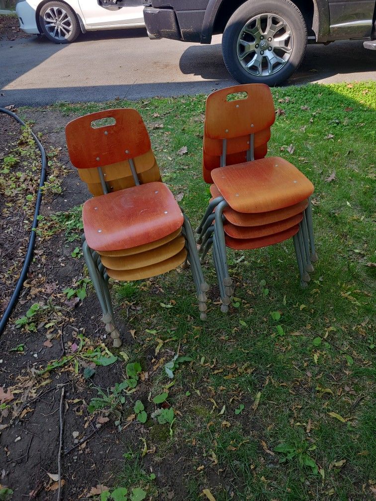 Vintage Set Of 8 1960s Mid-century Modern Brunswick Children's Chair