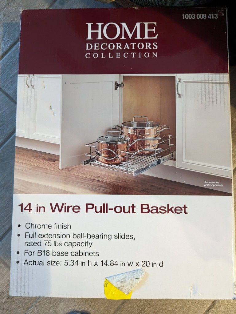 Home Decorators 14inch Chrome Wire Pull-out Basket Drawer