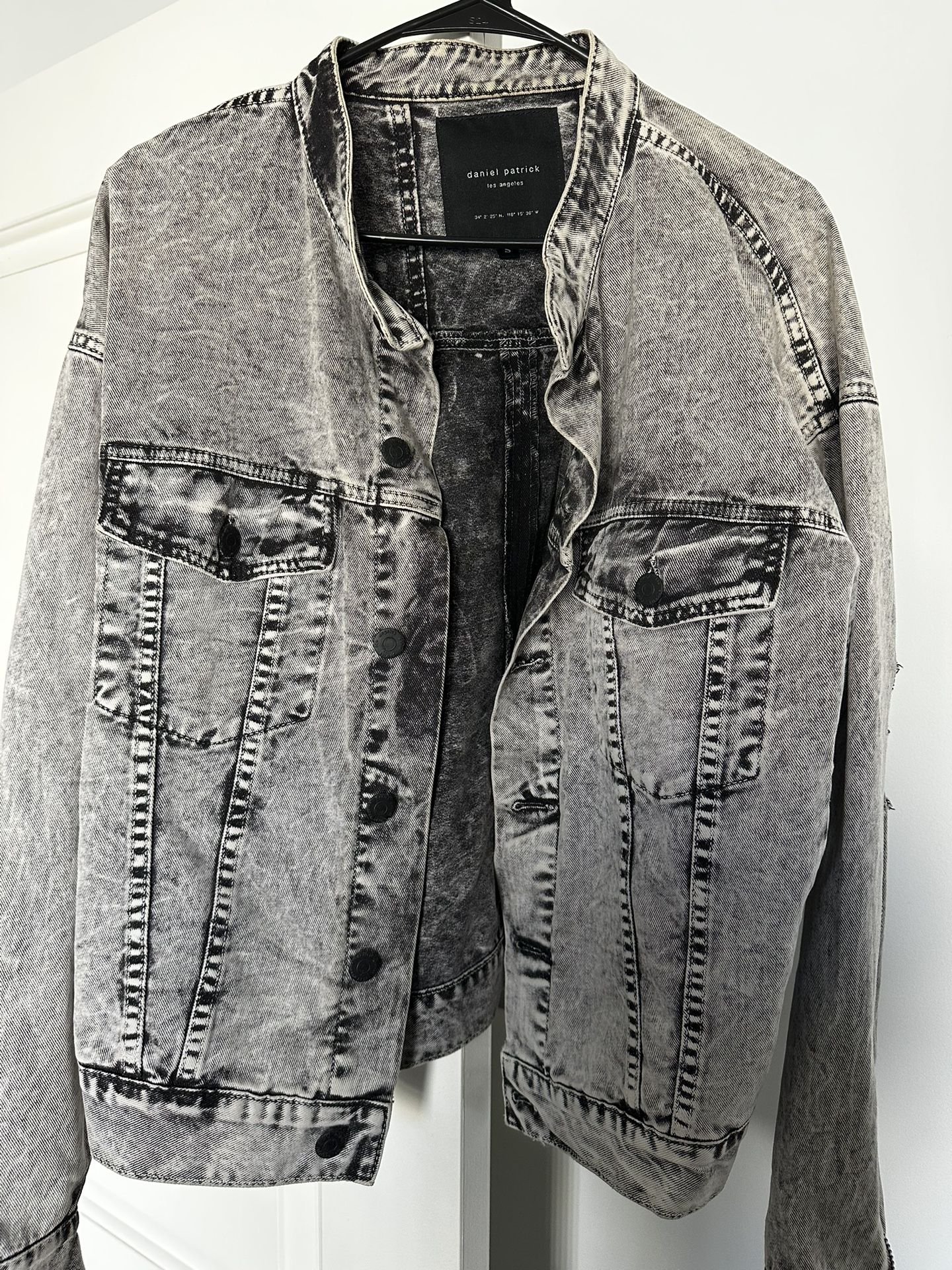 Daniel Patrick Oversized Black Distressed Jean Jacket — Barely Used