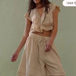 New Free People Two Piece Set Size Large 