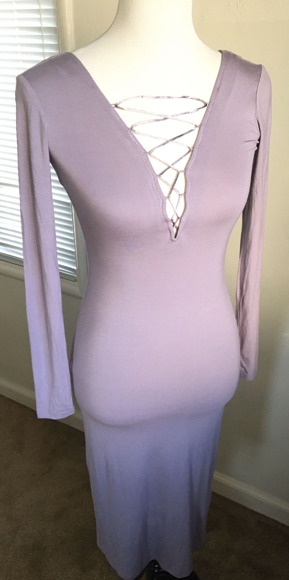 Lavender Purple Midi Dress